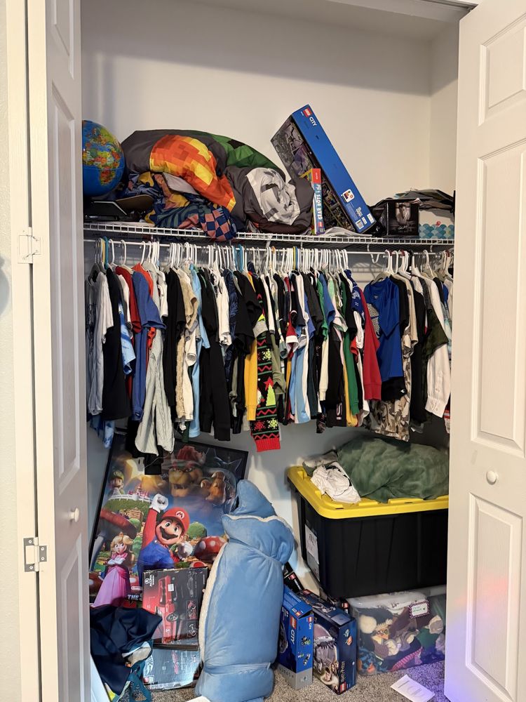 Kids' Reach-In Closet before