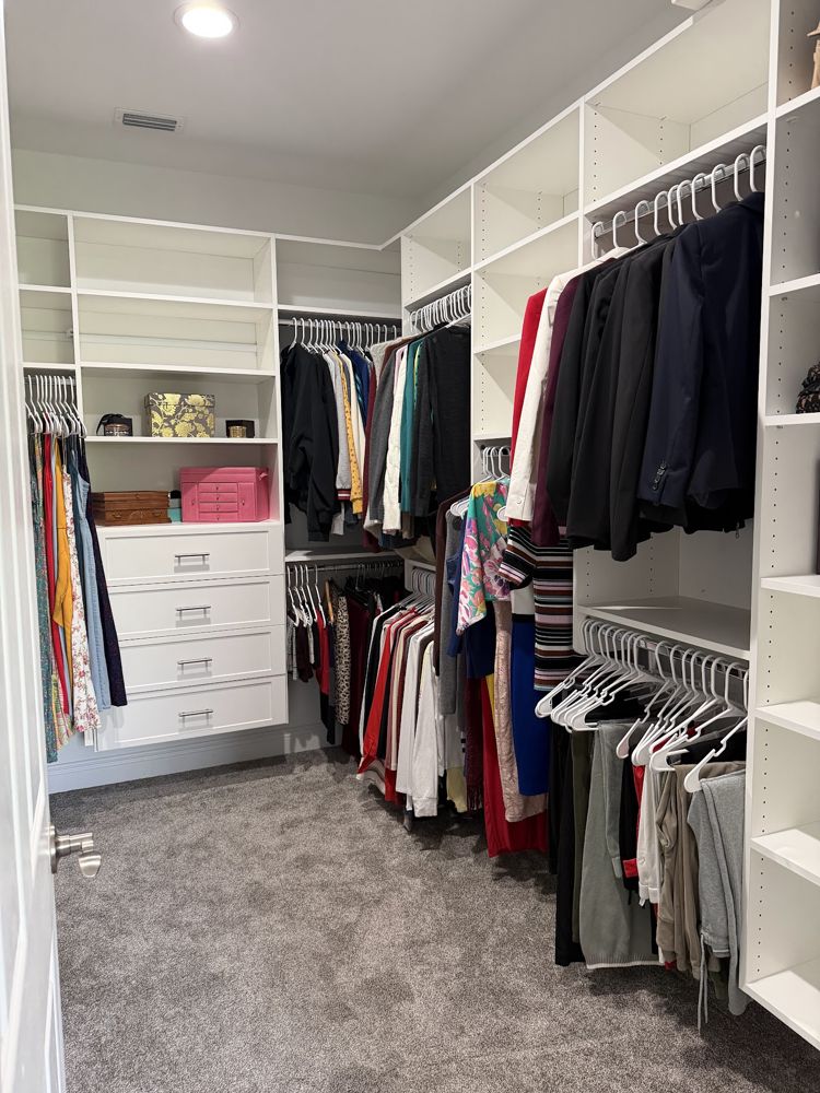 Finished walk-in closet